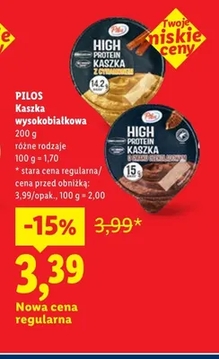 Kaszka wysokobiałkowa Pilos z cynamonem promocja w Lidl