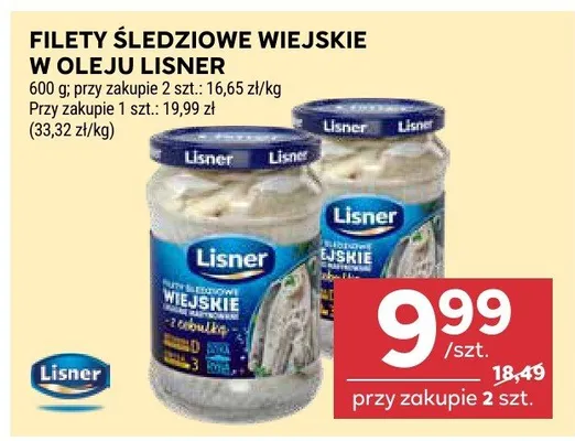 Filety śledziowe wiejskie w oleju Lisner promocja w Stokrotka