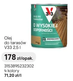 Olej do tarasów V33 2.5l promocja w Castorama