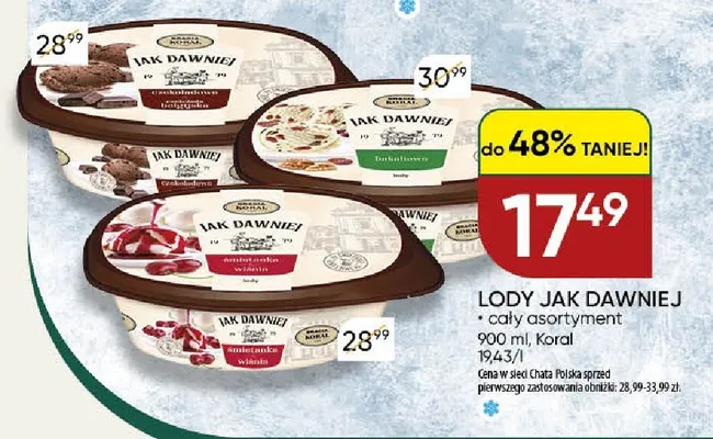 Lody Koral Jak Dawniej śmietanka z wiśnią promocja w Chata Polska