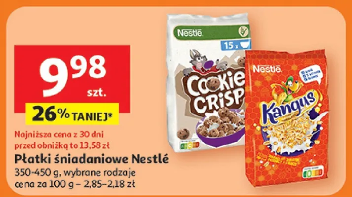 Płatki śniadaniowe Nestlé różne rodzaje promocja w Auchan