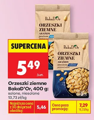 Orzeszki ziemne BakaD'Or solone/niesolone 400g promocja w Biedronka