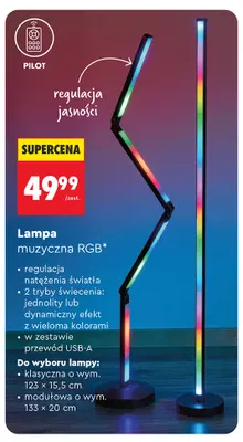 Lampa muzyczna RGB klasyczna Hykker promocja w Biedronka