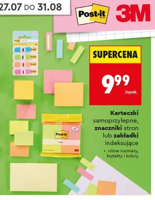 Zakładki indeksujące Post-it promocja w Biedronka