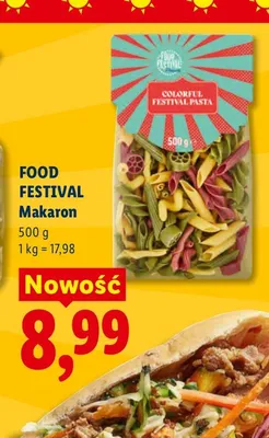 Makaron kolorowy Food Festival promocja w Lidl