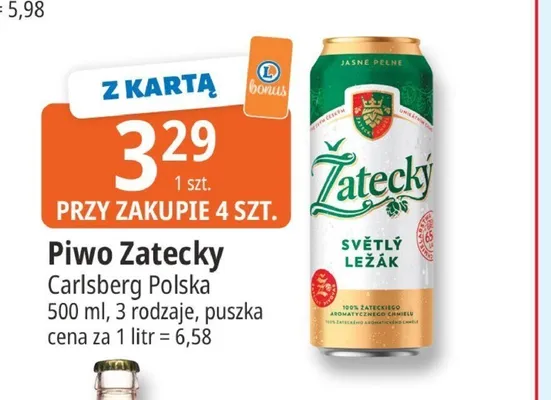Piwo Zatecky Svetly Lezak promocja w Leclerc