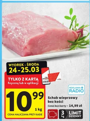 Schab wieprzowy bez kości promocja w Intermarche