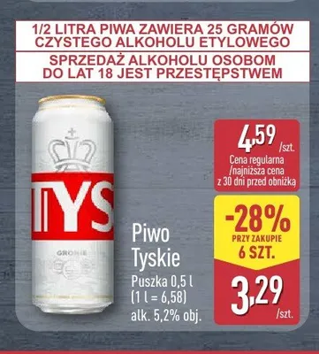 Piwo Tyskie Gronie promocja w Aldi