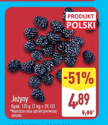 Jeżyny świeże promocja w Aldi