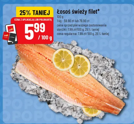 Łosoś świeży filet promocja w POLOmarket