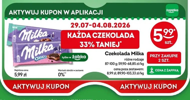 Czekolada Milka Oreo promocja w Żabka