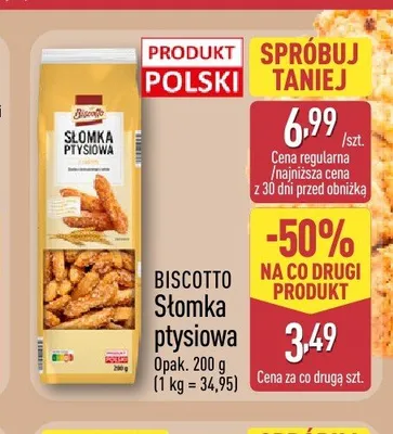 Słomka ptysiowa Biscotto promocja w Aldi