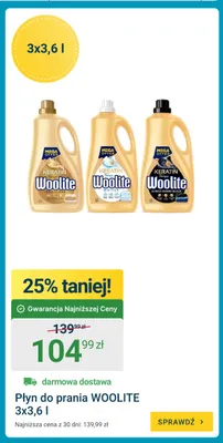 Płyn do prania Woolite 3-pak 3,6 l promocja w ERLI