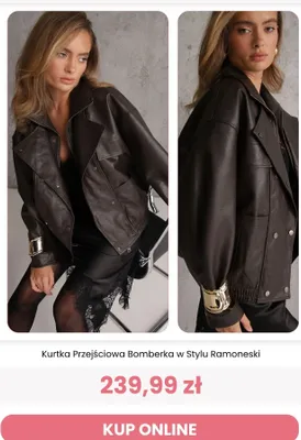 Kurtka przejściowa bomberka w stylu ramoneski Renee promocja w Renee
