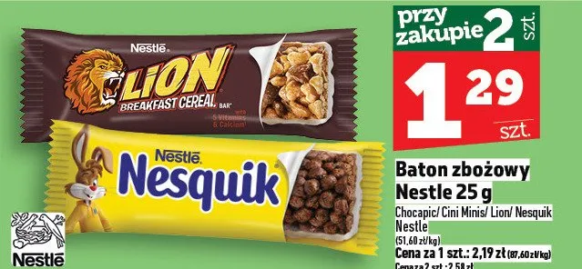 Baton zbożowy nestle 25g promocja w TOPAZ