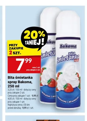 Bita śmietanka spray Bakoma promocja w Twój Market