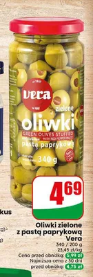 Oliwki zielone z pastą paprykową Vera promocja w Dino