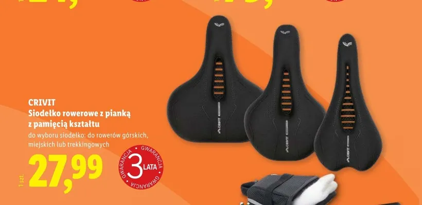 Siodełko rowerowe z pianką z pamięcią kształtu Crivit promocja w Lidl