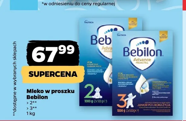 Mleko w proszku Bebilon 2 promocja w Netto