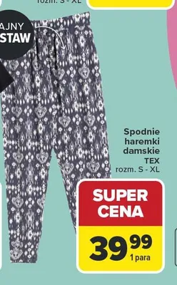 Spodnie haremki damskie TEX rozm. S-XL promocja w Carrefour