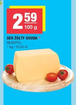 Ser żółty gouda Mlekpol promocja w SPAR
