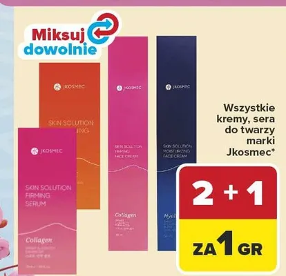 Kremy i sera do twarzy Jkosmec promocja w Carrefour
