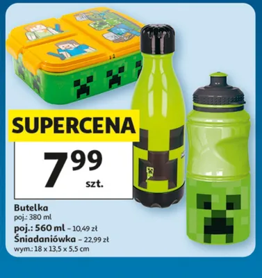 Butelka Minecraft 560ml promocja w Auchan
