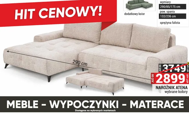 Narożnik Atena wybrane kolory promocja w Merkury Market