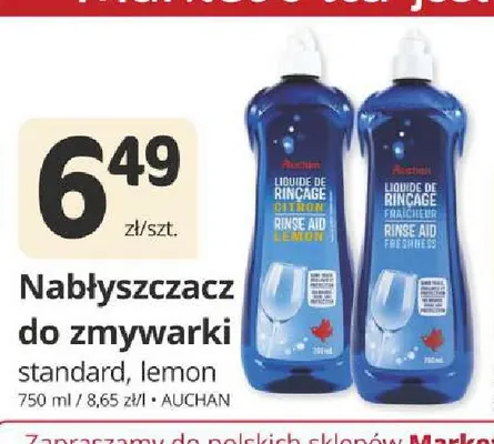 Nabłyszczacz do zmywarki lemon Auchan promocja w Marketvita