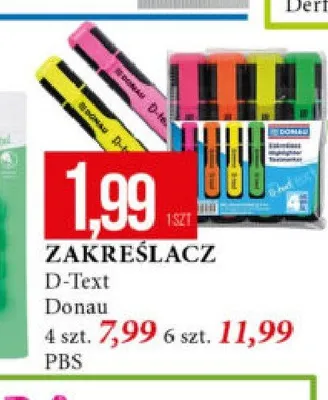 Zakreślacz D-Text Donau 1 szt promocja w Leclerc