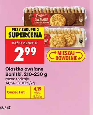 Ciastka owsiane klasyczne Bonitki promocja w Biedronka