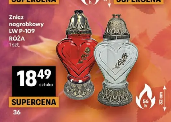 Znicz nagrobkowy Lw P-109 Róża promocja w Delikatesy Centrum