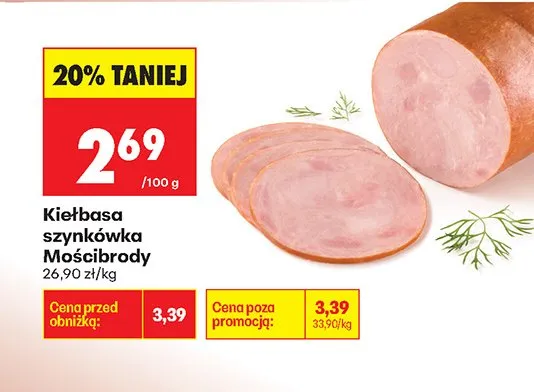 Kiełbasa szynkówka Mościbrody promocja w Biedronka