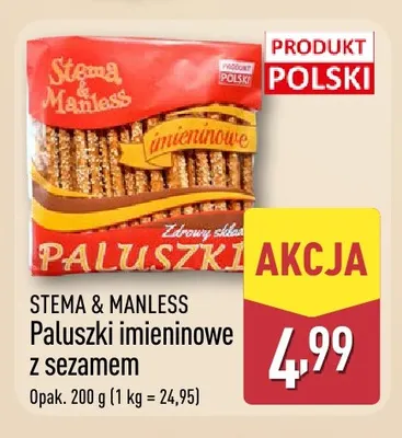 Paluszki imieninowe z sezamem Stema & Manless promocja w Aldi