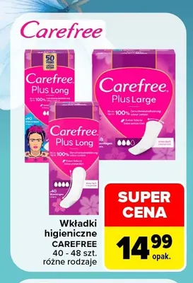 Wkładki higieniczne Carefree promocja w Carrefour Market
