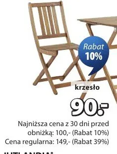 Krzesło składane drewniane promocja w Jysk
