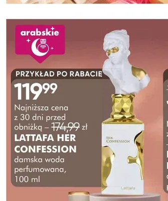 Woda perfumowana damska Lattafa Her Confession promocja w Super-Pharm