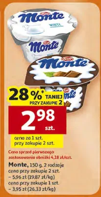 Deser mleczny Monte promocja w Auchan