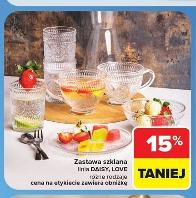 Zastawa szklana Daisy promocja w Carrefour