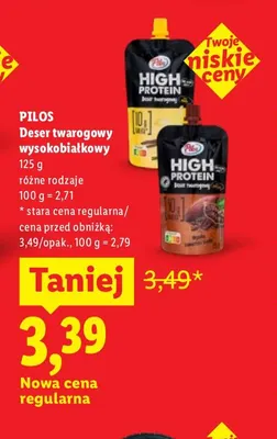 Deser twarogowy wysokobiałkowy Pilos promocja w Lidl