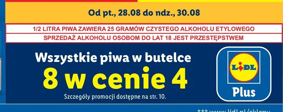 Piwa w butelce promocja w Lidl