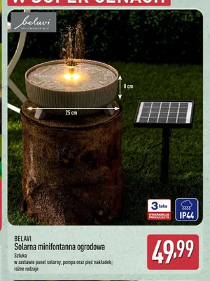 Solarna minifontanna ogrodowa Belavi promocja w Aldi