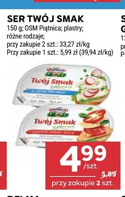 Ser Piątnica Twój Smak w plastrach naturalny promocja w Stokrotka