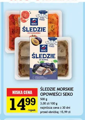 Śledzie Morskie Opowieści ze śliwką Seko promocja w Gram Market