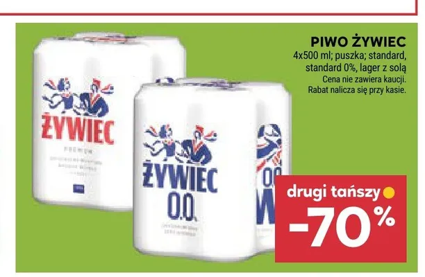 Piwo bezalkoholowe Żywiec Standard promocja w Stokrotka