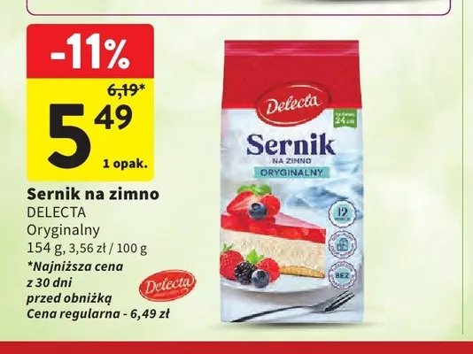 Sernik na zimno Delecta Oryginalny promocja w Intermarche