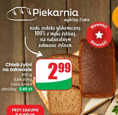 Chleb żytni na zakwasie promocja w Dino