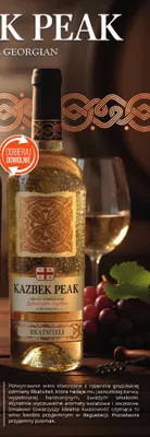 Wino białe Kazbek Peak półwytrawne Rkatsiteli promocja w POLOmarket