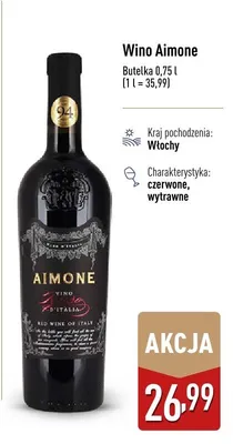 Wino czerwone Aimone promocja w Aldi