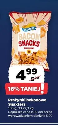 Prażynki bekonowe Snaxters promocja w Netto